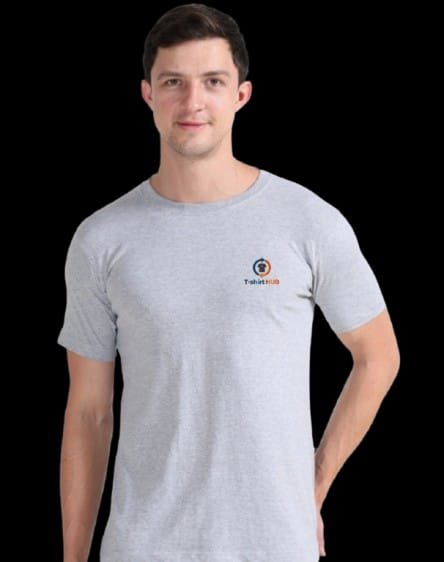 T-SHIRT HUB Exclusive brand Regular Fit T-Shirt for Men | Premium Super Combed Rich 100% Cotton Round neck grey  T Shirt | Men's Ultra Soft Half Sleeve T-Shirt(YKTHRSG2606)