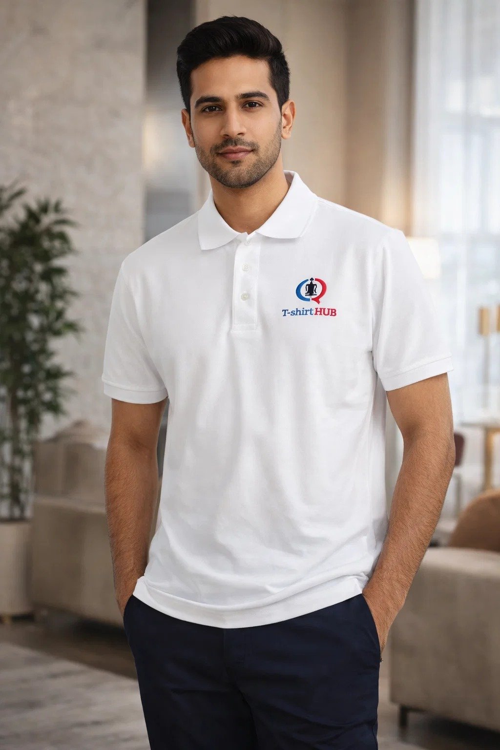 Smart Polo Neck  Black T shirt